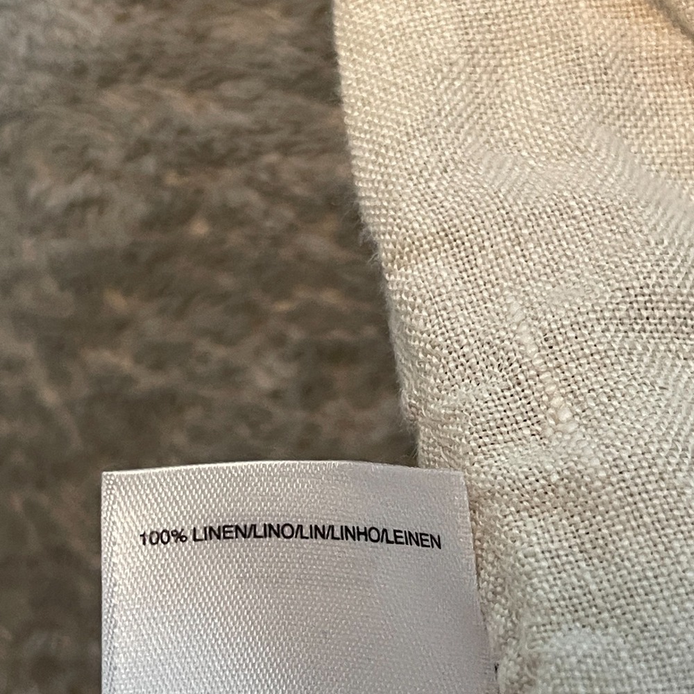 Jones New York Women Linen Midi Maxi Dress XL Cream Neutral Lagenlook Minimalist - Picture 9 of 9